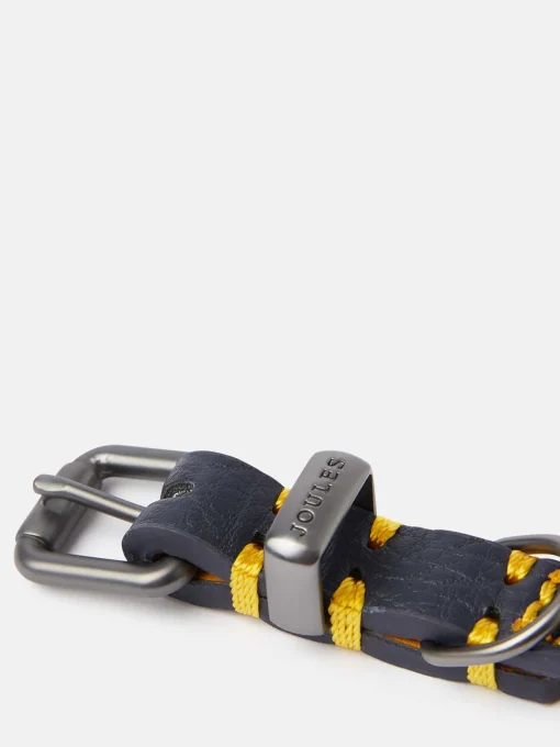 Blue Adjustable Leather Dog Collar
