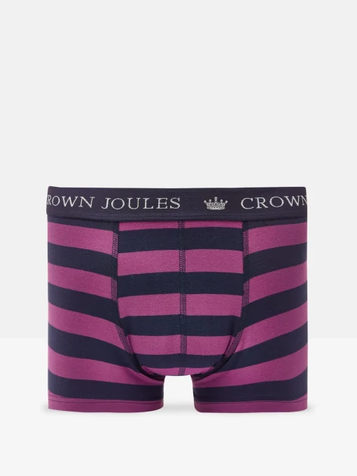 Crown Joules Green/Purple Pack of Two Cotton Boxers