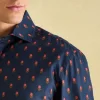 Invitation Navy Ditsy Cotton Shirt