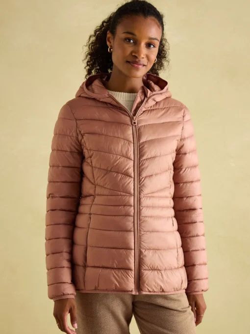 Kenley Pink Showerproof Padded Coat with Hood