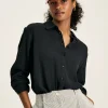 Nell Navy Button Through Cotton Shirt