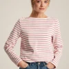 New Harbour Cream & Pink Striped Boat Neck Breton Top