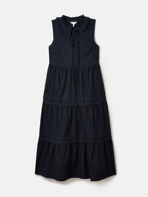Ophelia Navy Sleeveless Tiered Dress