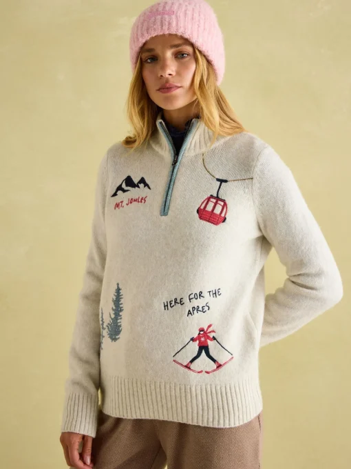 Summit Cream Quarter Zip Ski Jumper