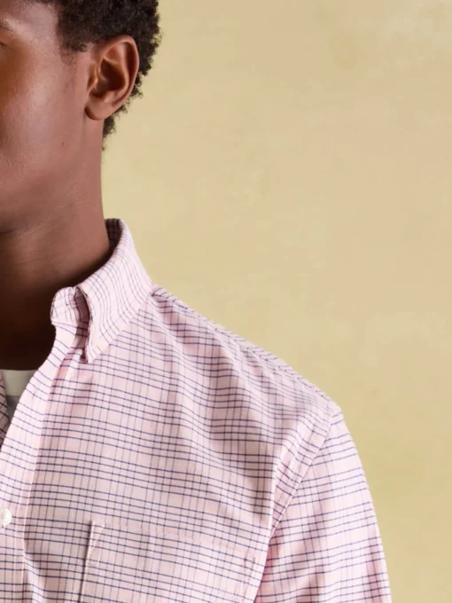 Welford Light Pink Cotton Check Shirt