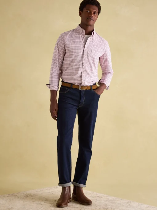 Welford Light Pink Cotton Check Shirt