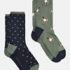 Women's Everyday Green/Navy 2 Pack Socks (size 4-8)